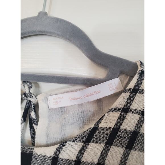 Zara Trafaluc Plaid Embroidered Drop Waist Super Cute Mini Dress, Size Small - Picture 2 of 13